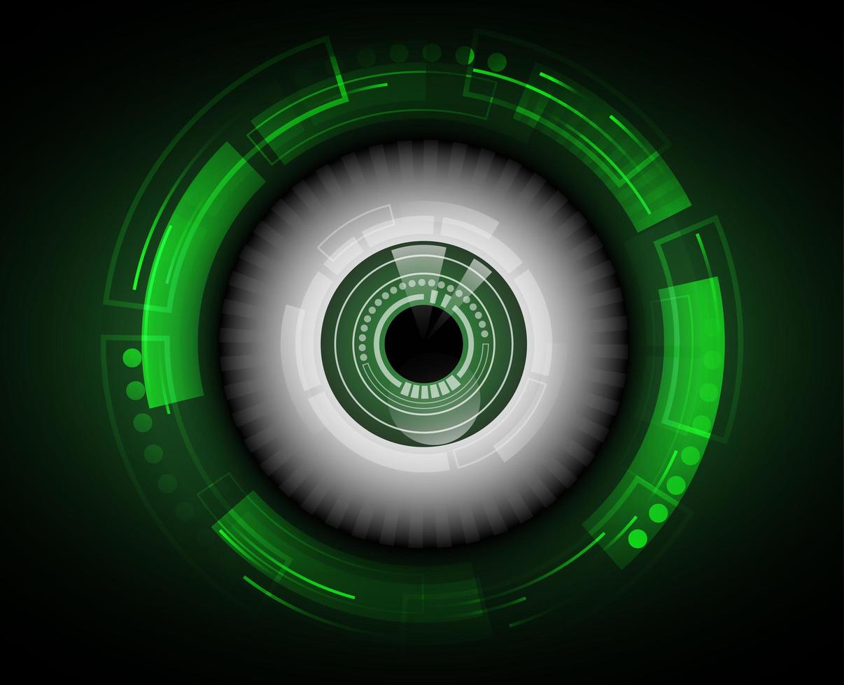 Green Futuristic Eye for Security vector