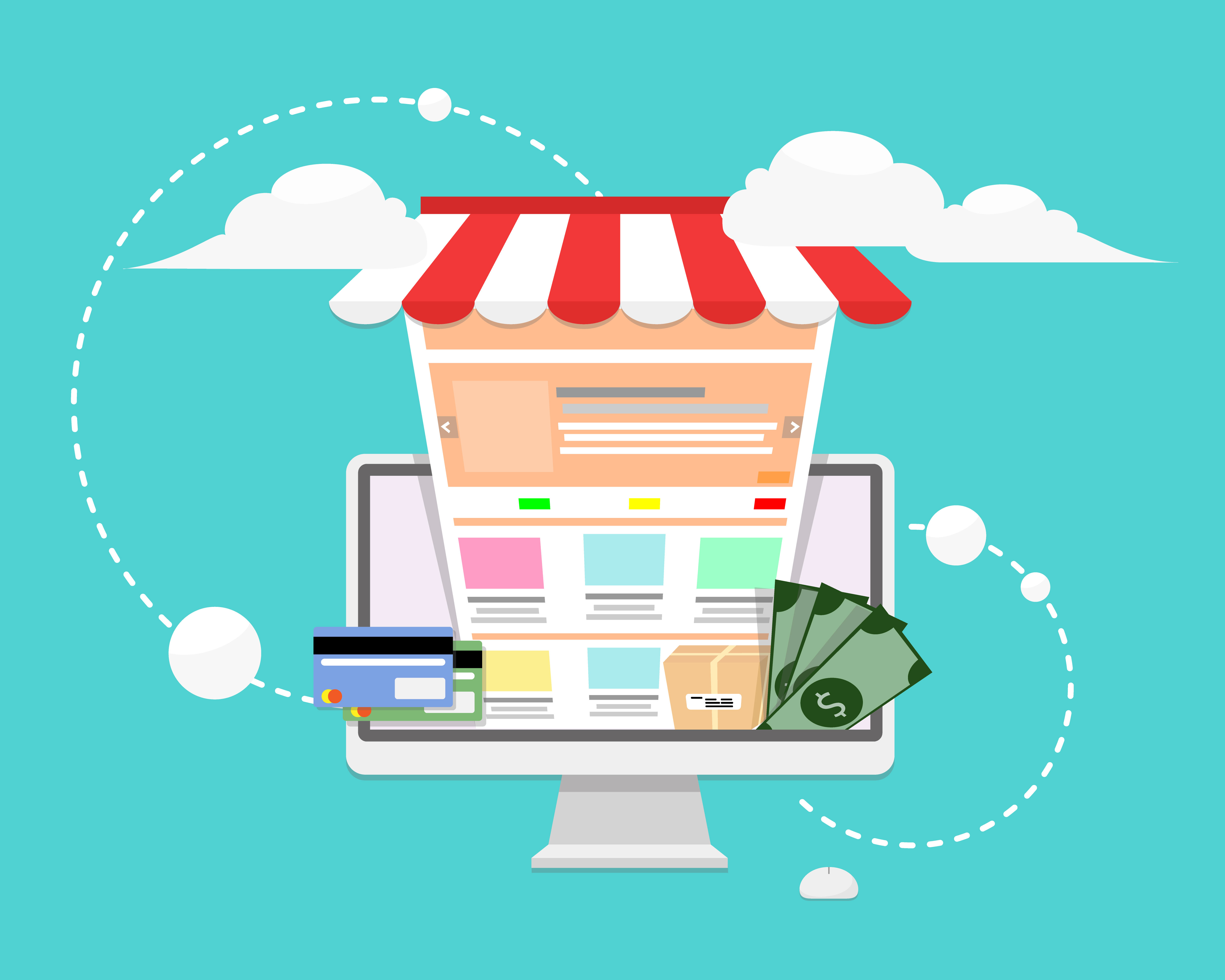 Flat Style Online Store Design 964186 Vector Art at Vecteezy