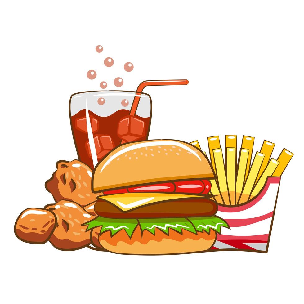 Fast Food Meal Set vector