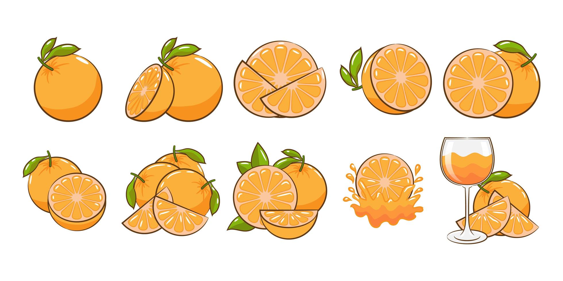 Orange element set vector