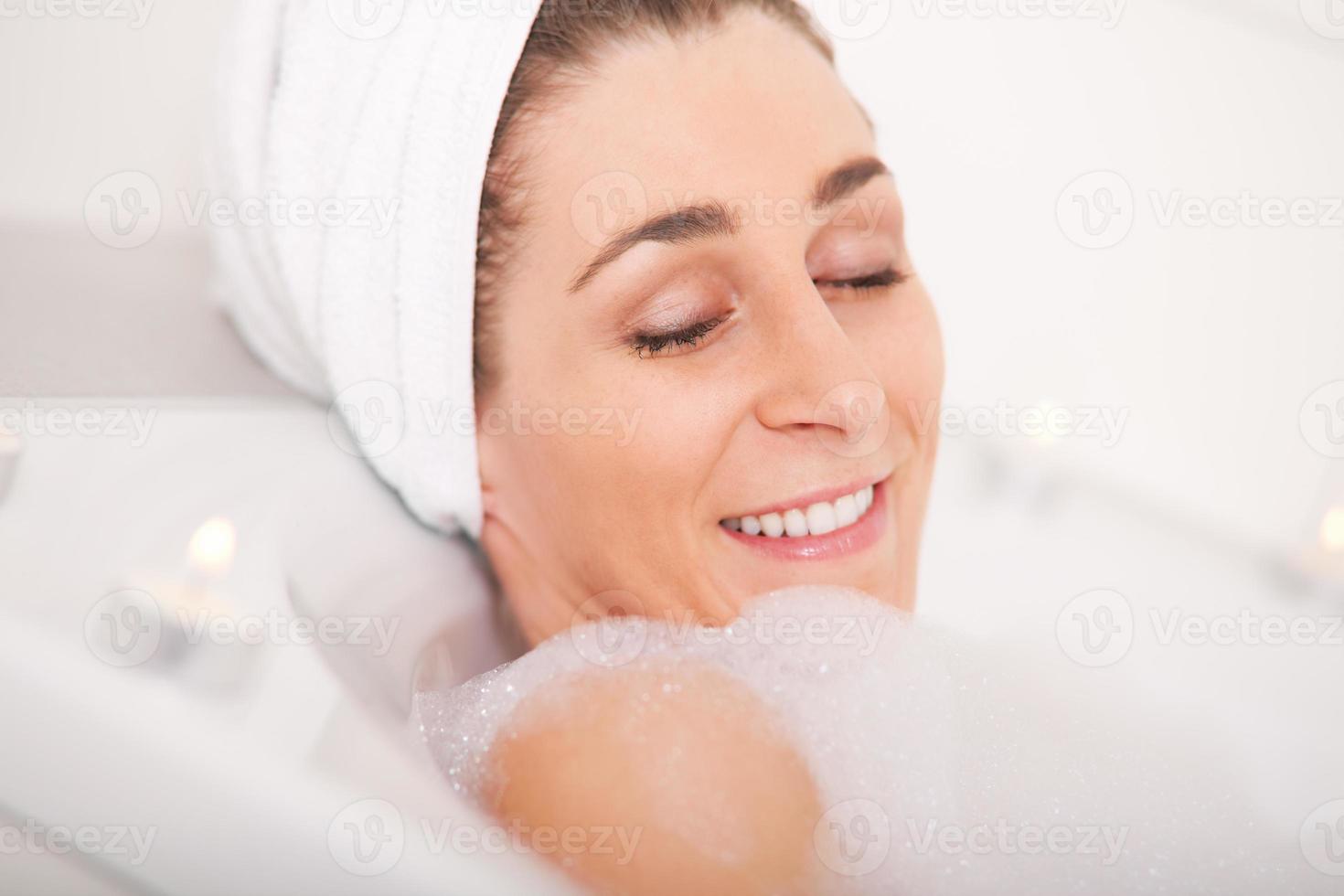 Woman takes bath photo