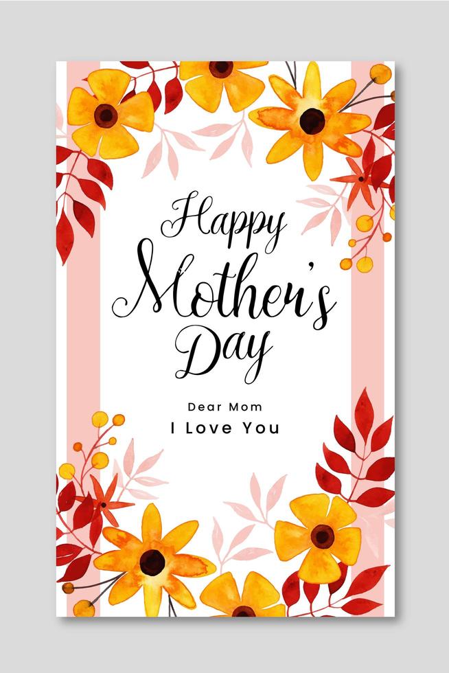 Happy Mother's Day Floral Card vector