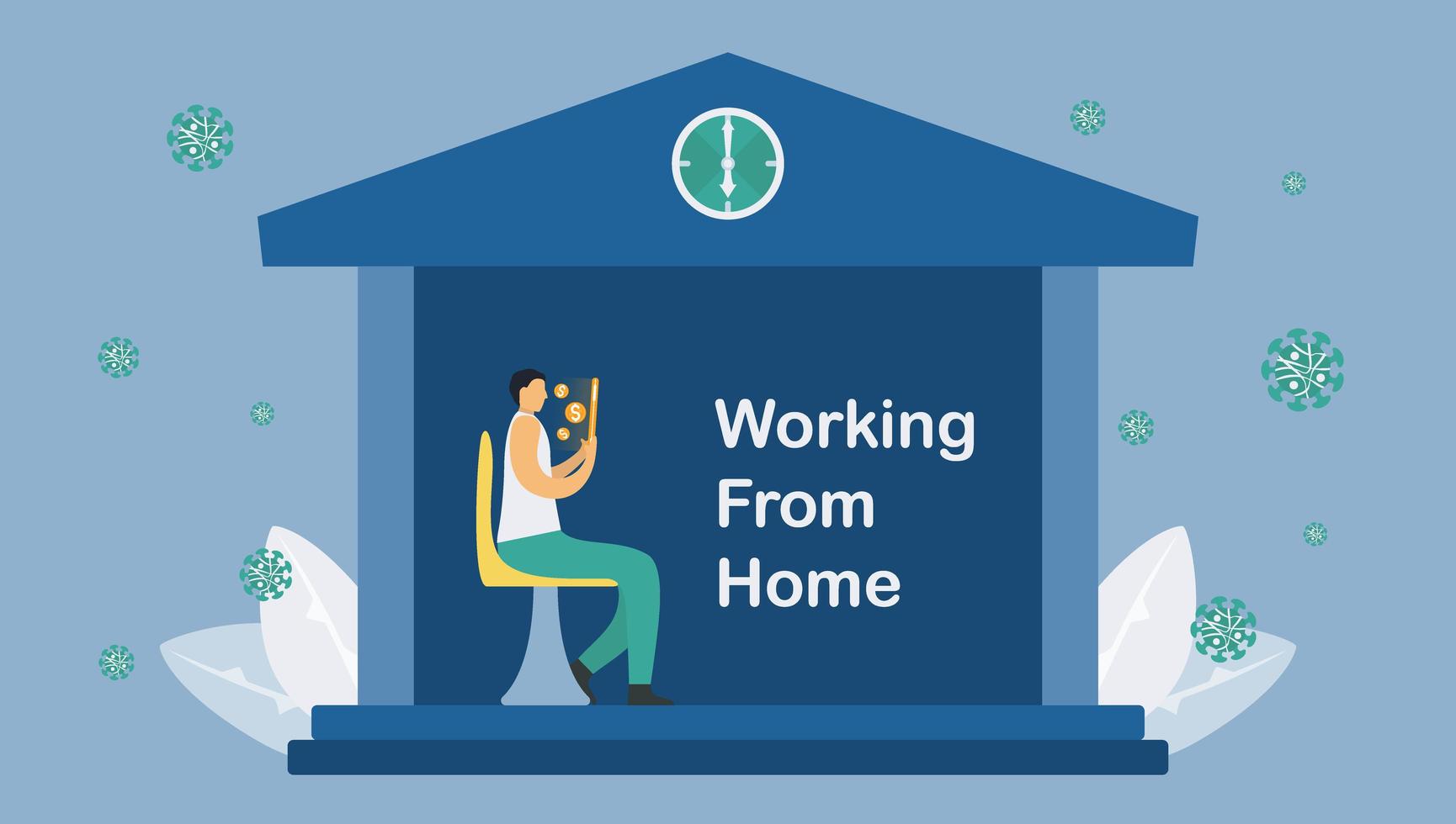 Working from home design vector