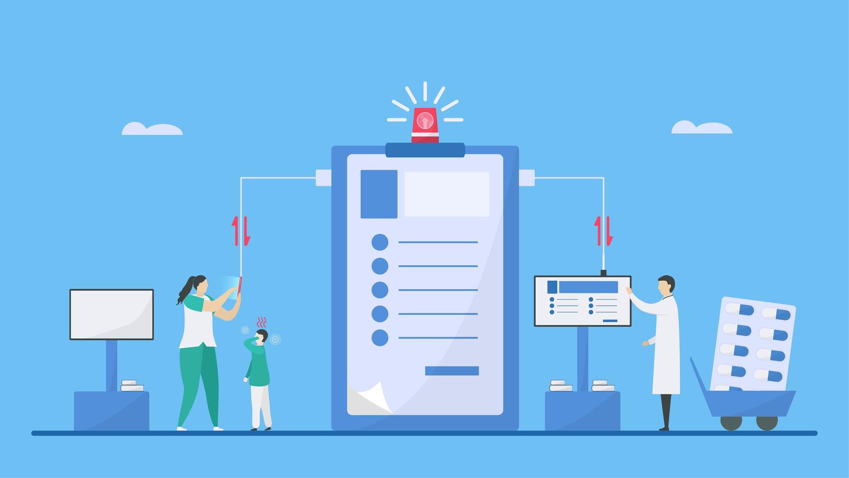 combinación de tecnologías para el diseño digital de salud vector