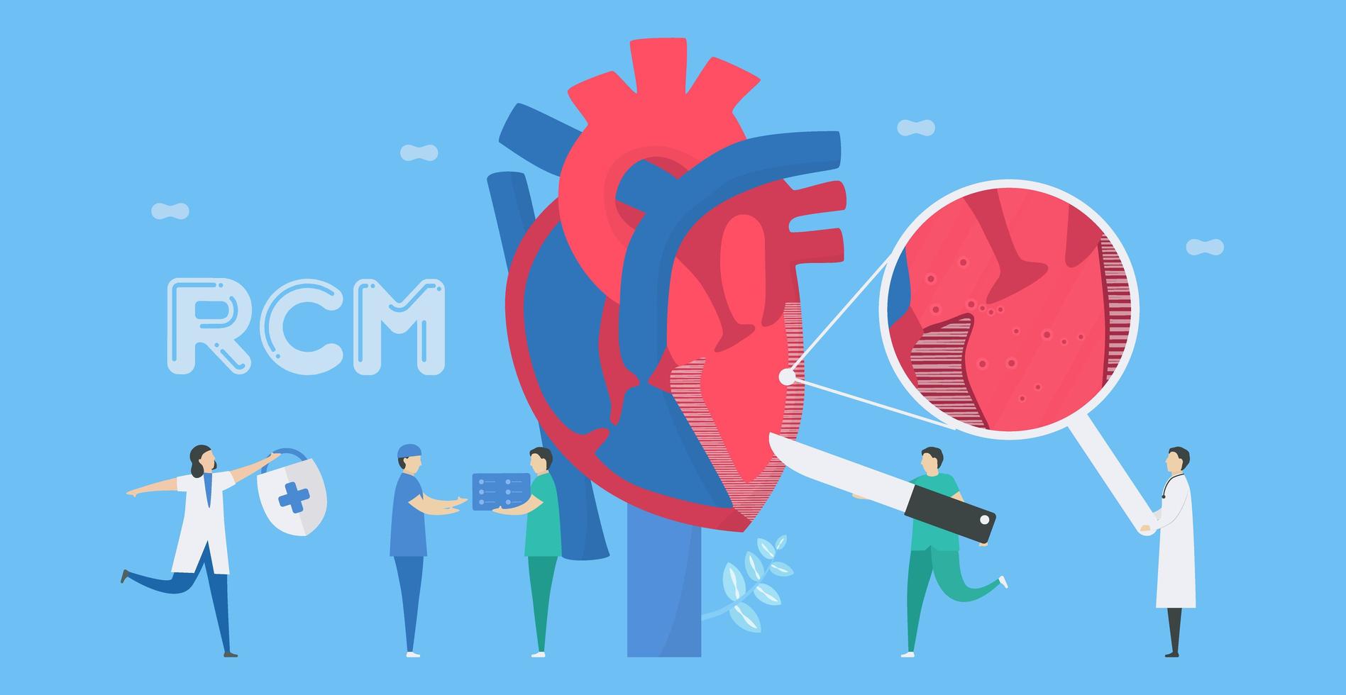 Restrictive cardiomyopathy design concept. vector