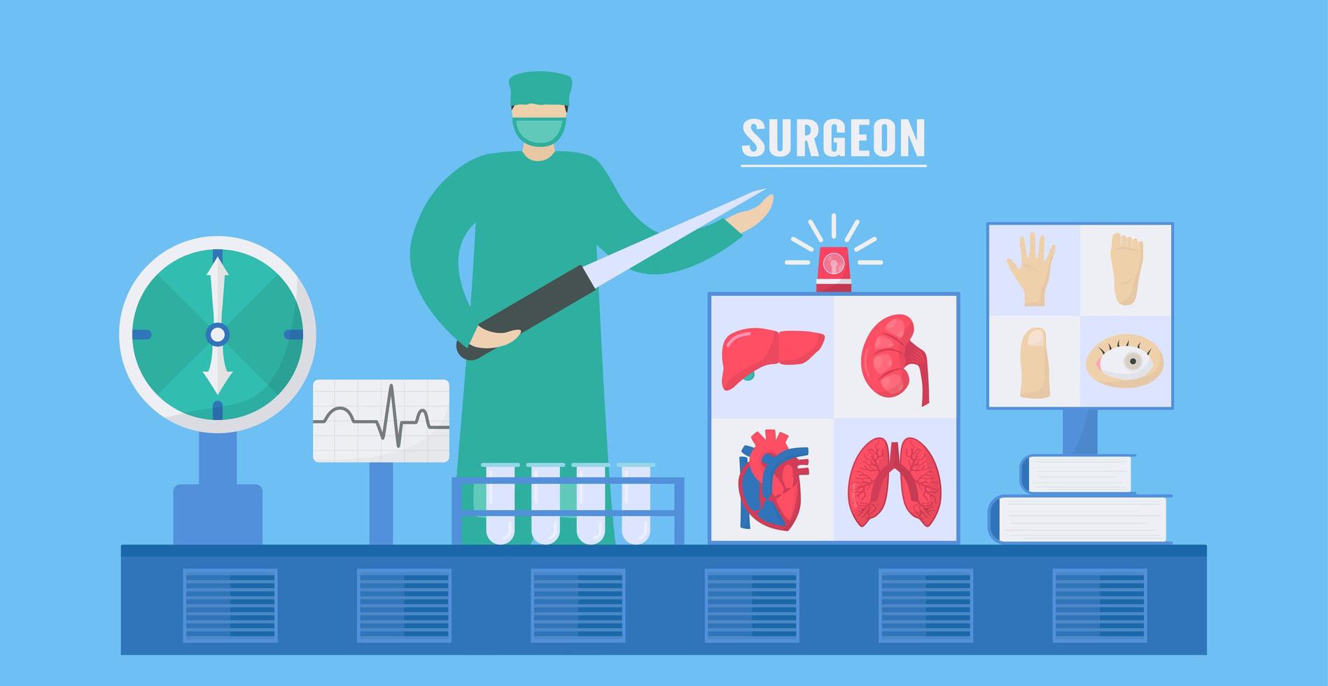 Surgeon Infographic Design vector