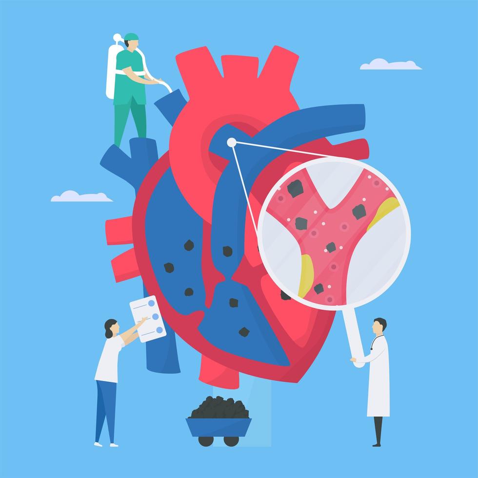 Cardiology examination design vector