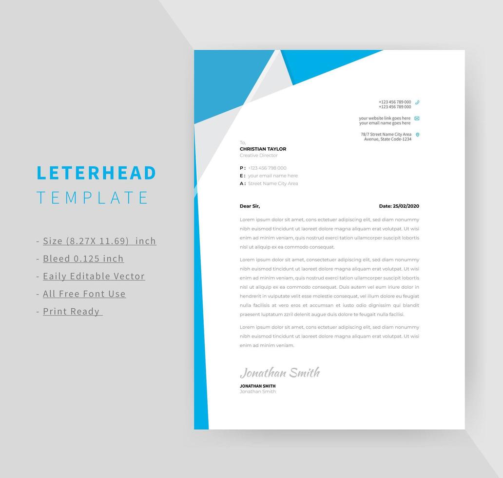 Blue Angle Design Letterhead Template 20 Vector Art at Vecteezy Inside Christian Letterhead Templates Free