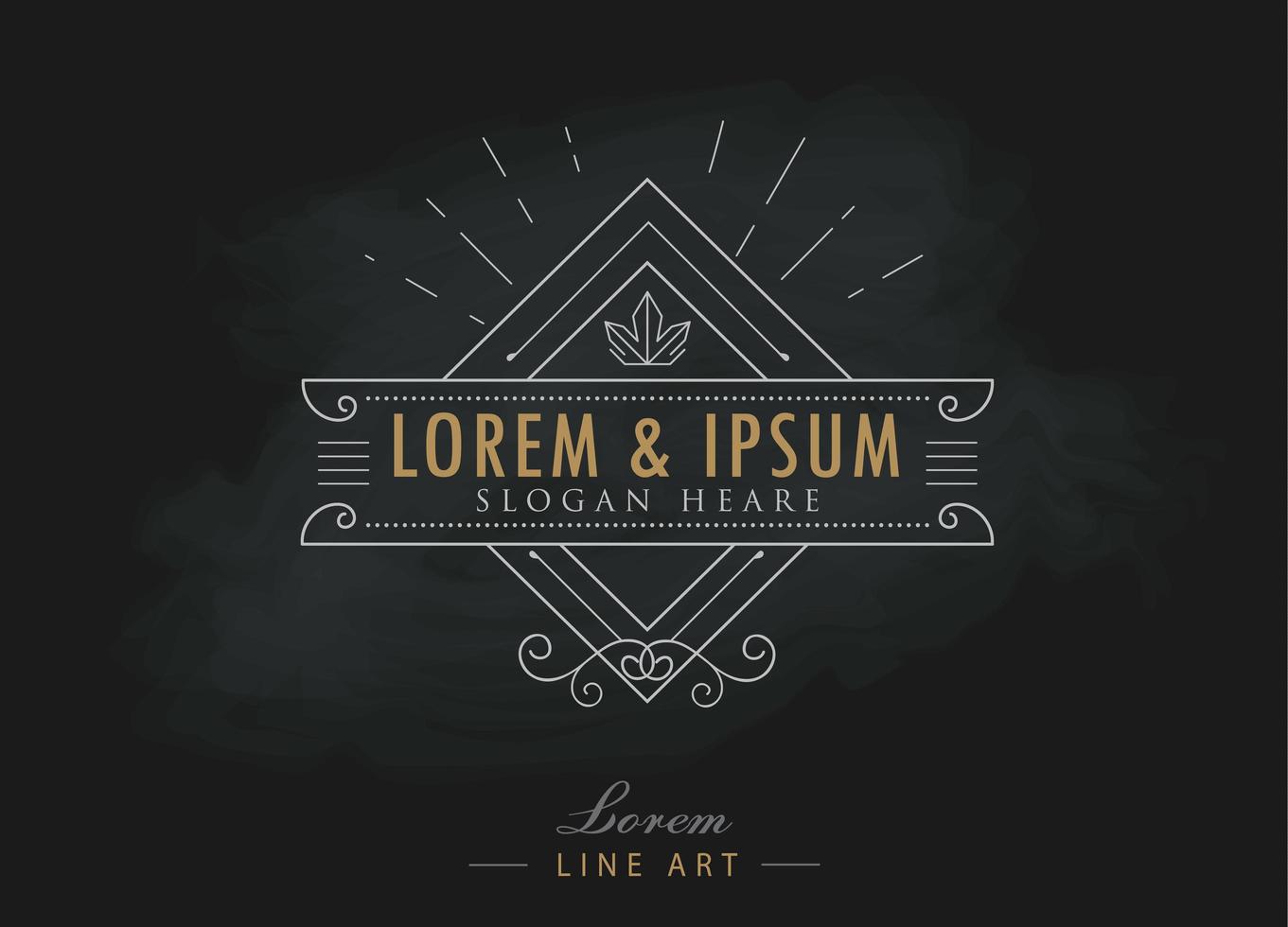 Luxury Line Art Border Set with Diamond Design vector