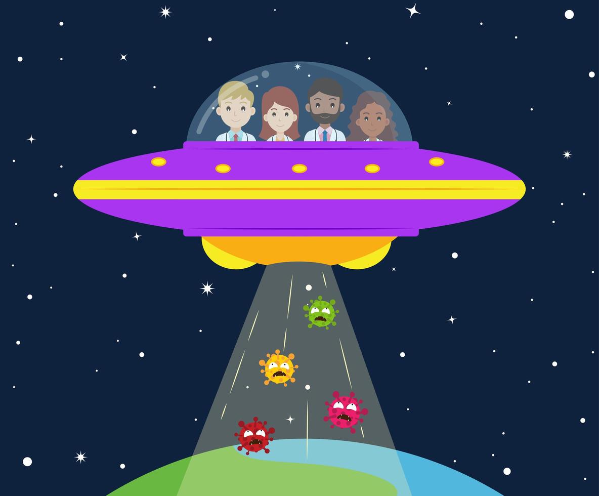 Medical Team in UFO Abducts Virus vector