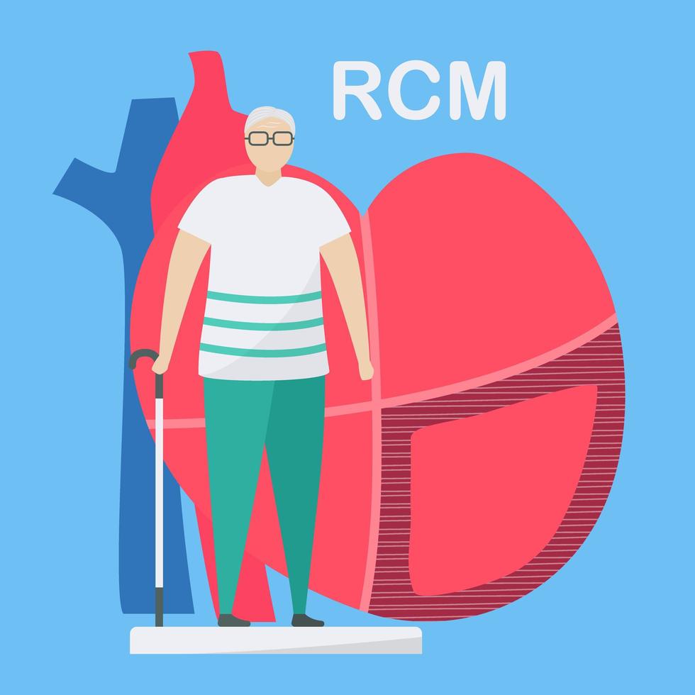 Restrictive Cardiomyopathy Concept  vector