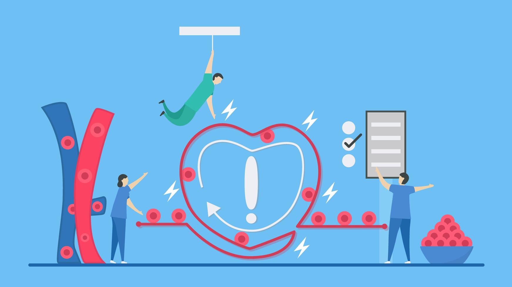 Arrhythmia Concept with Short Circuit Emergency vector