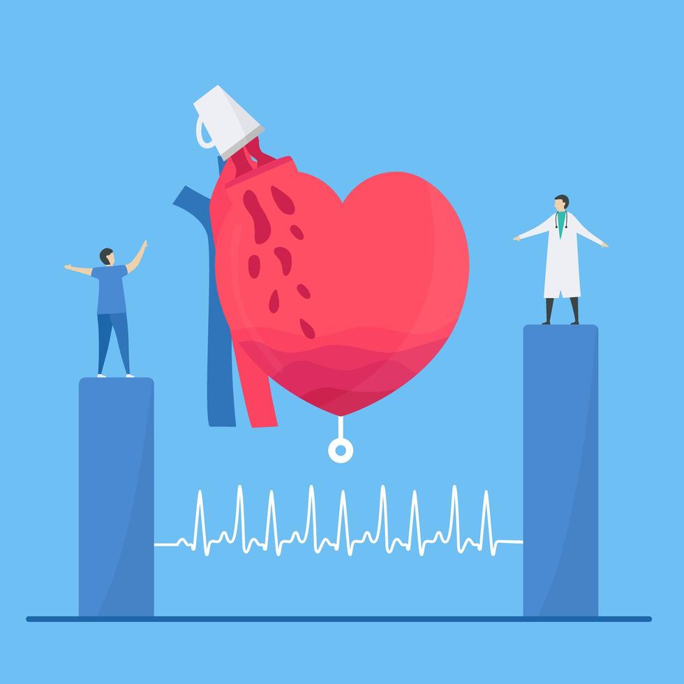 Tachycardia Arrhythmia Concept with Heart Receiving Too Much Coffee vector