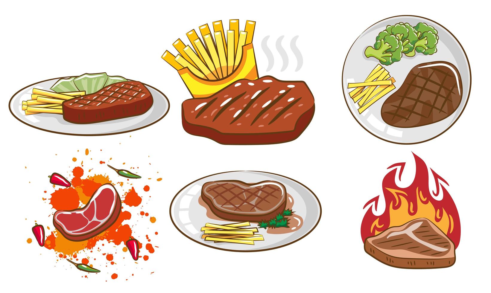 Steak Meal Set Download Free Vectors Clipart Graphics Vector Art
