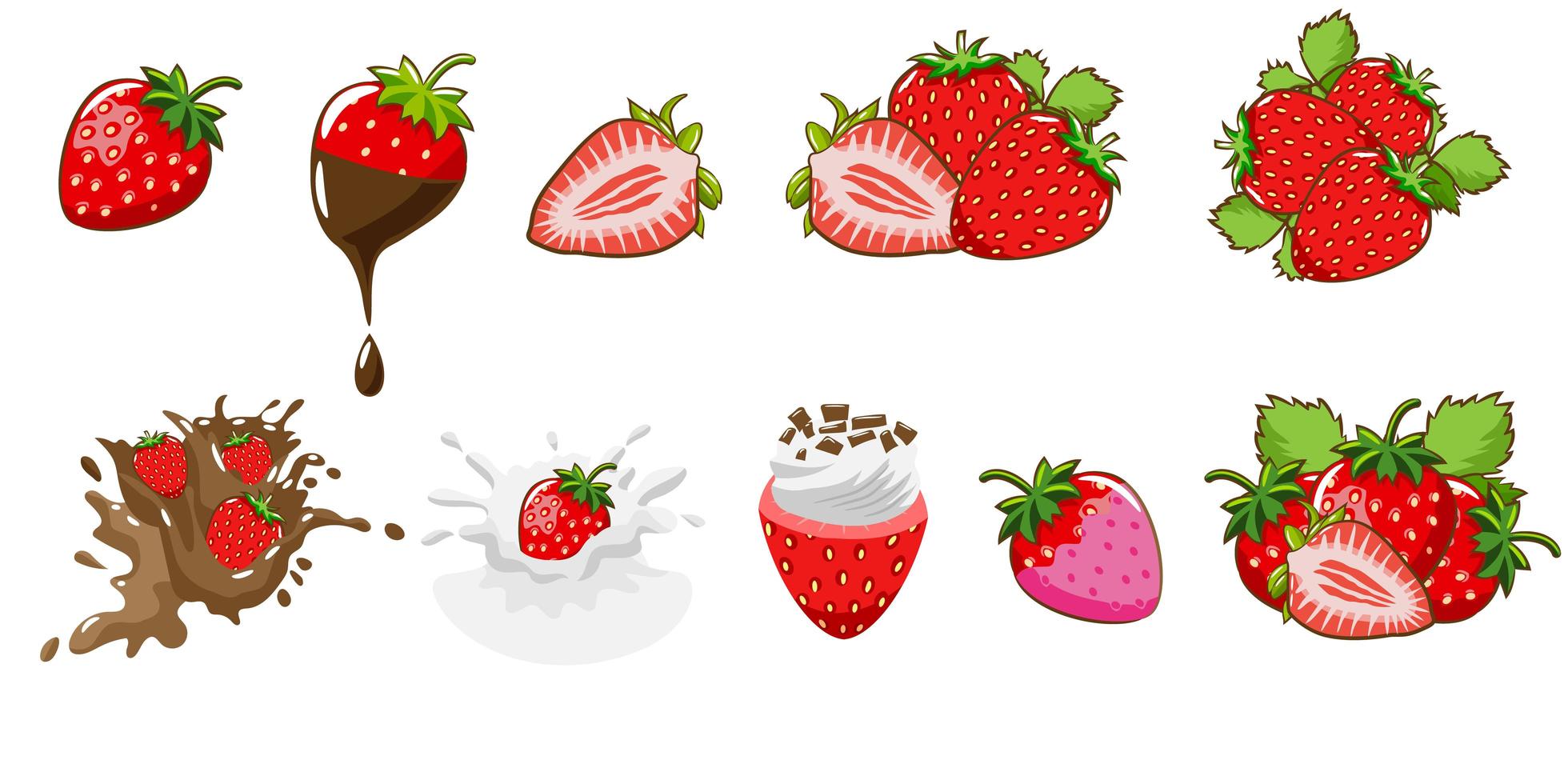 Cartoon Strawberry Set vector