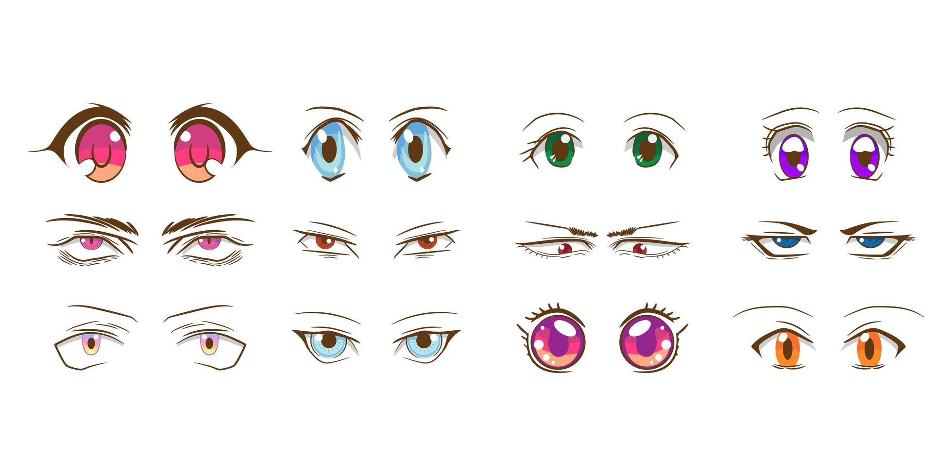 colección de ojos de dibujos animados vector