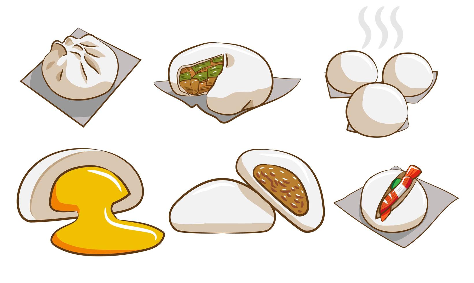 Steamed Bun Set  vector