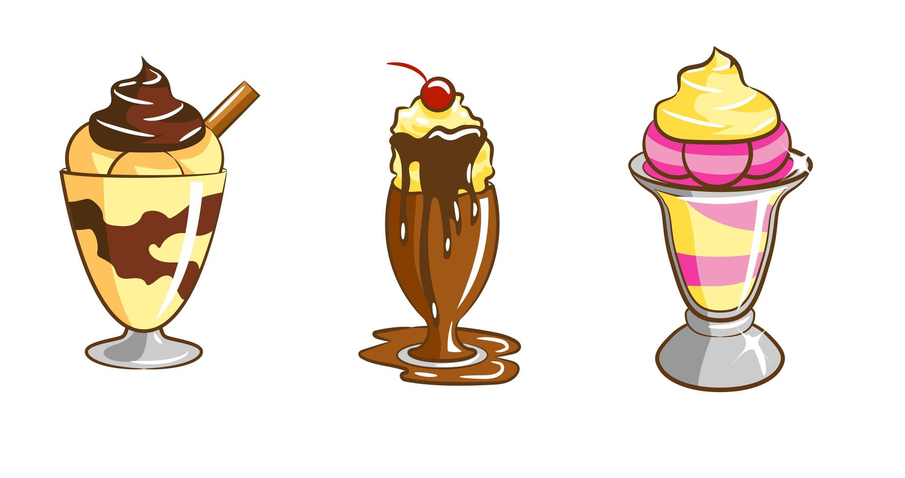 conjunto de helado de dibujos animados vector