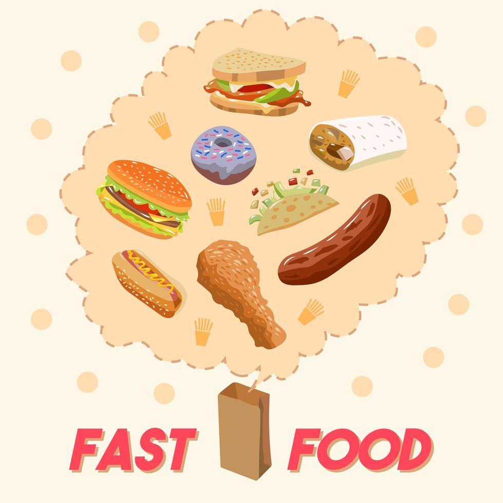 Fast Food Cartoon Poster  vector