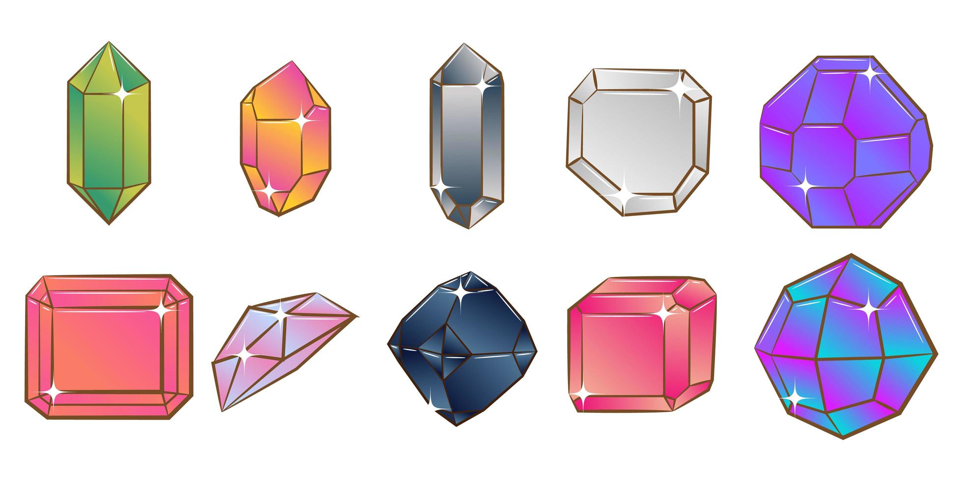 Multicolor Crystal Set vector