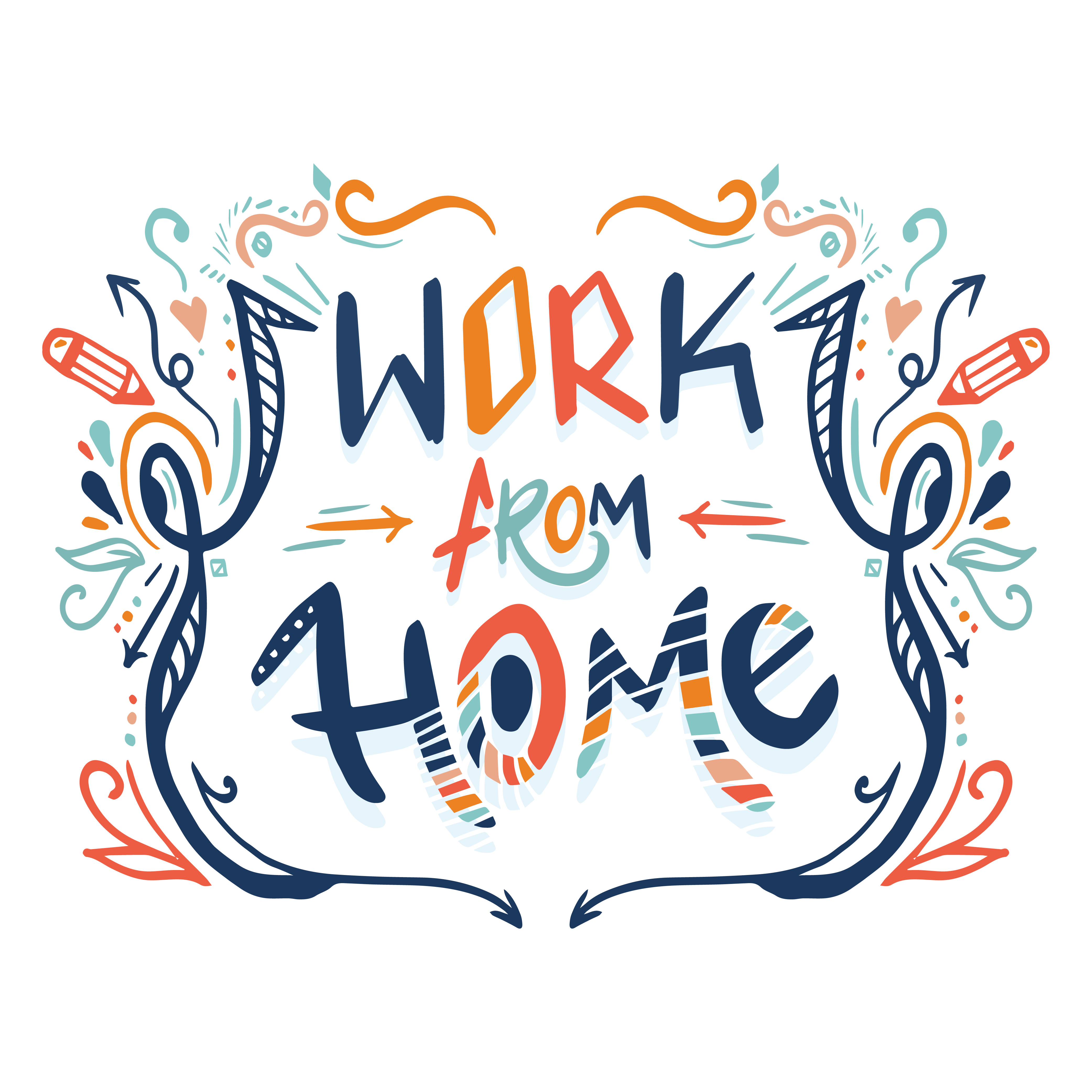 Download Work From Home Lettering with Doodles - Download Free ...