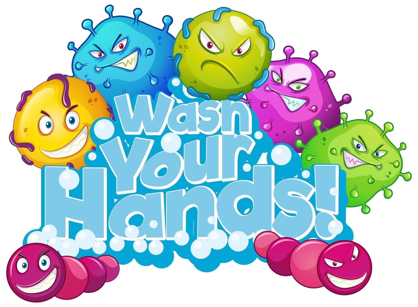 Wash your hands type design  vector