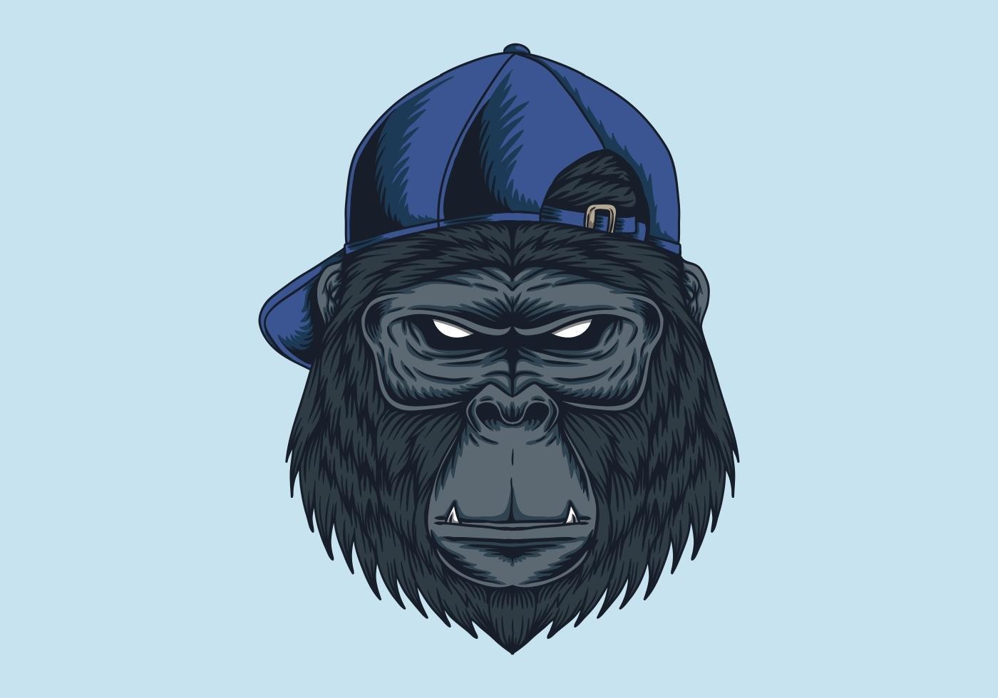 Gorilla head Cap  vector