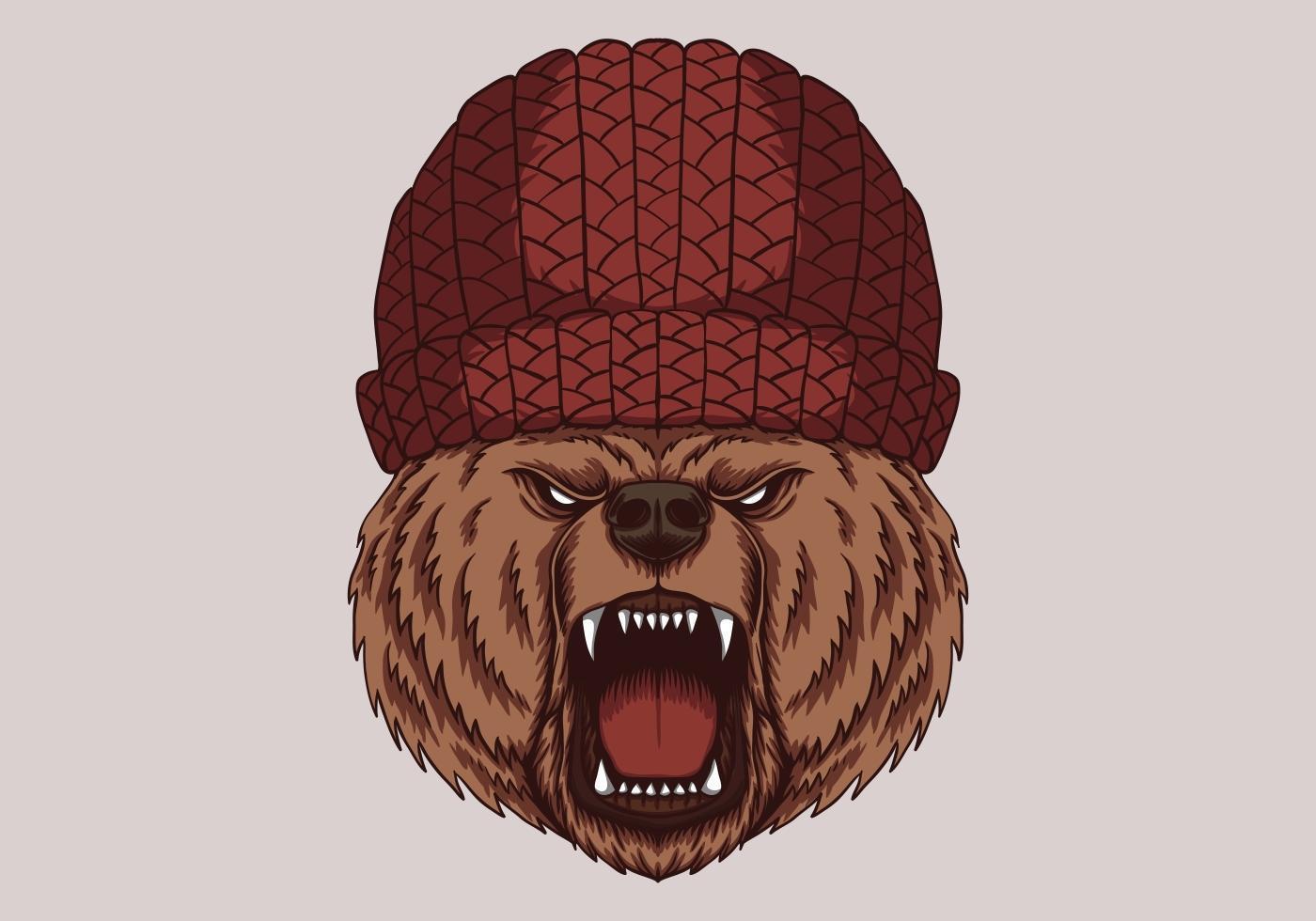 Angry bear head vector