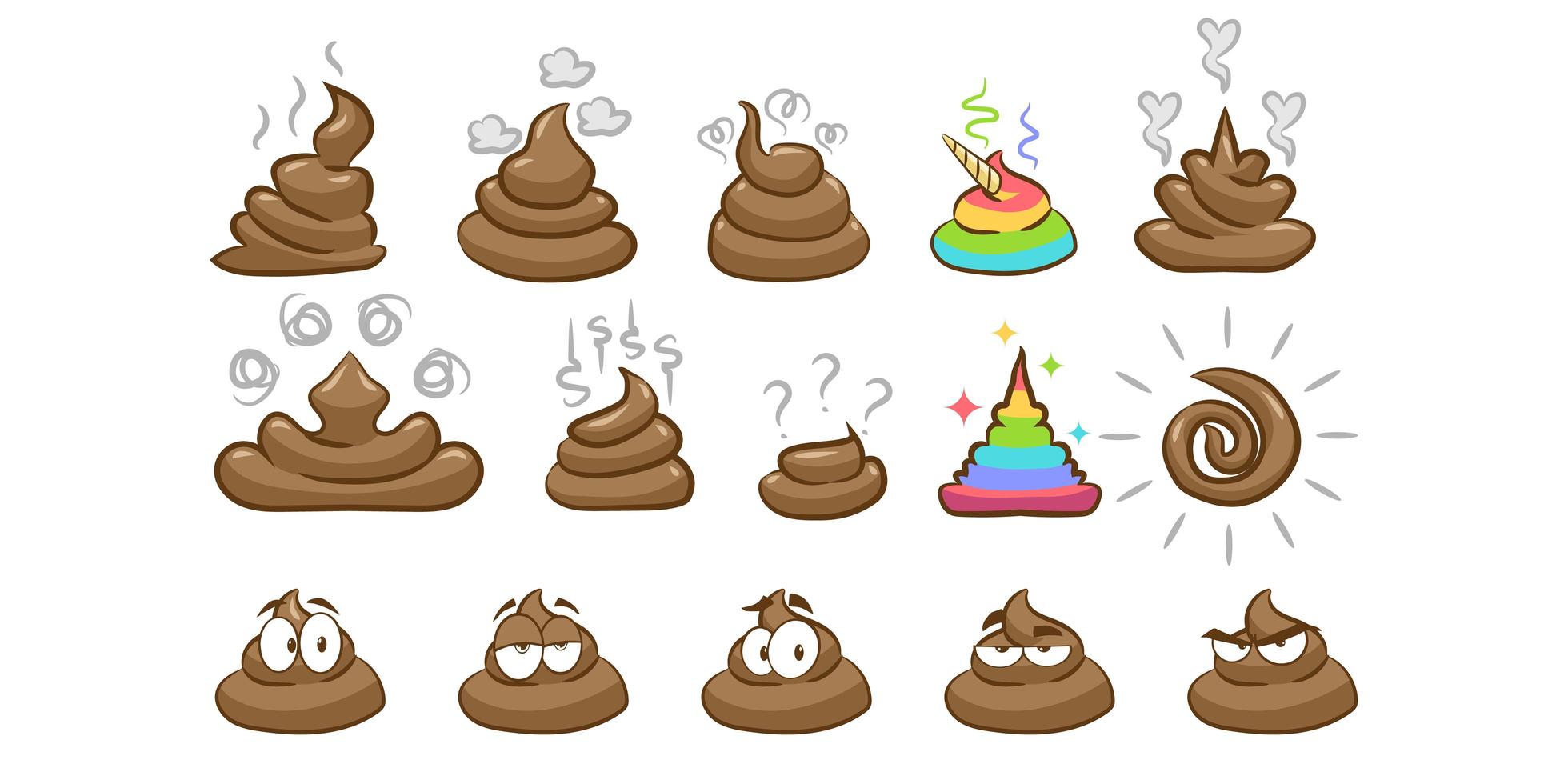 Poop Emoji Set  vector