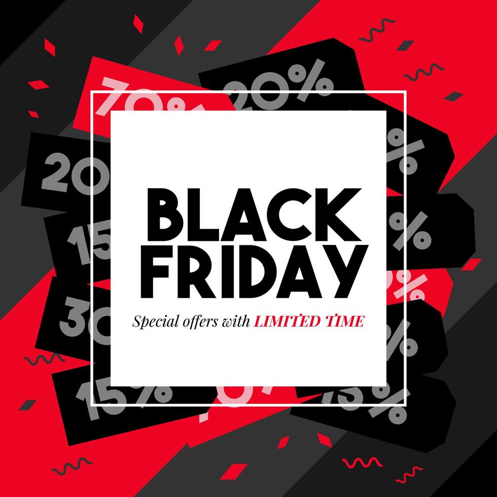 Black Friday Square Sale Banner  vector