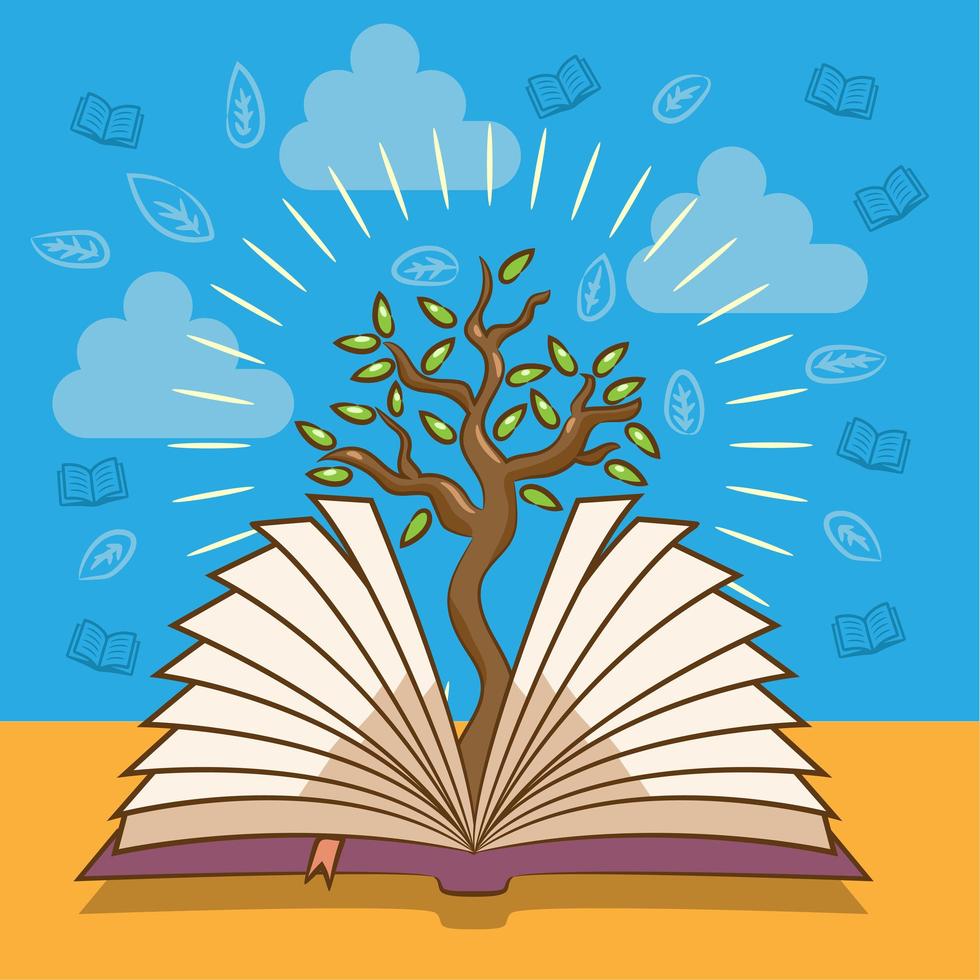 Book with Tree Design 966127 Vector Art at Vecteezy