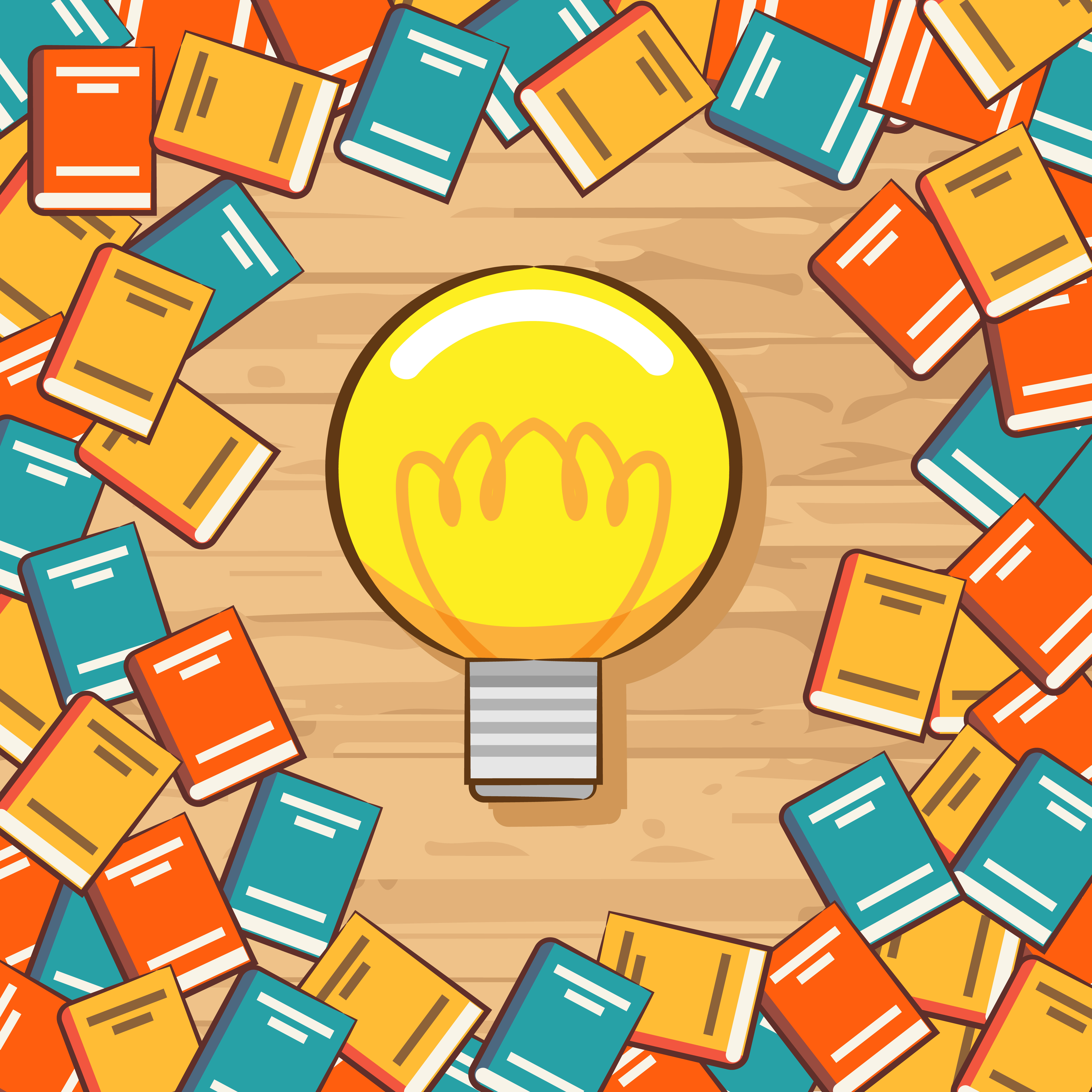 Book and Lightbulb Education Design - Download Free Vectors, Clipart