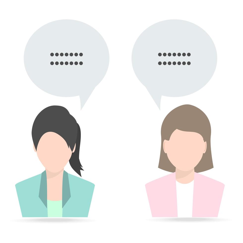 Flat style women with speech bubbles vector