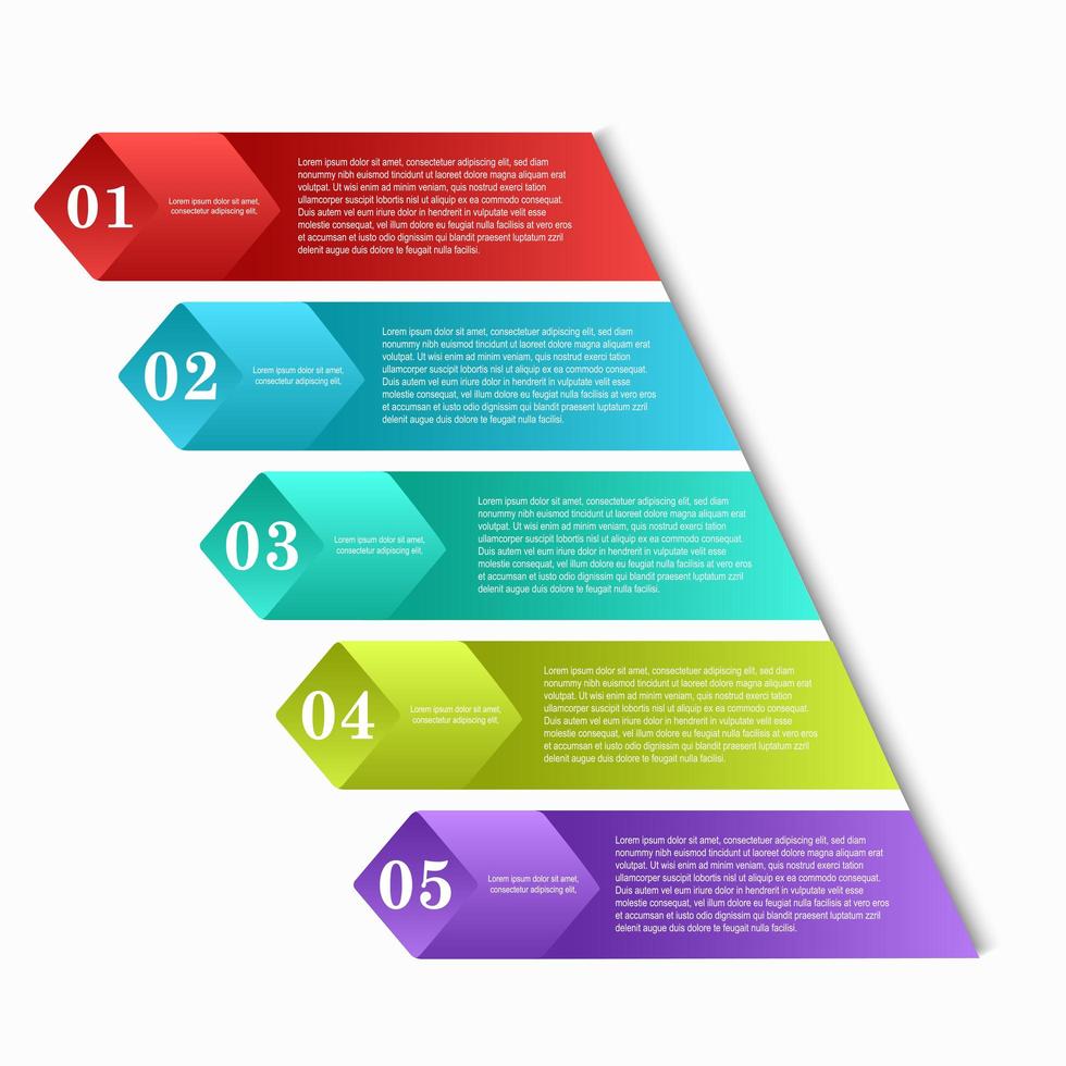 plantilla de infografía colorida con cubos extruidos vector