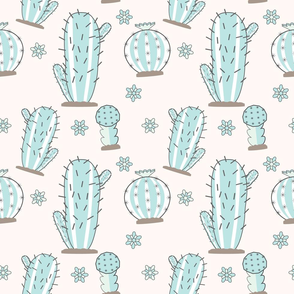 Cactus seamless pattern vector