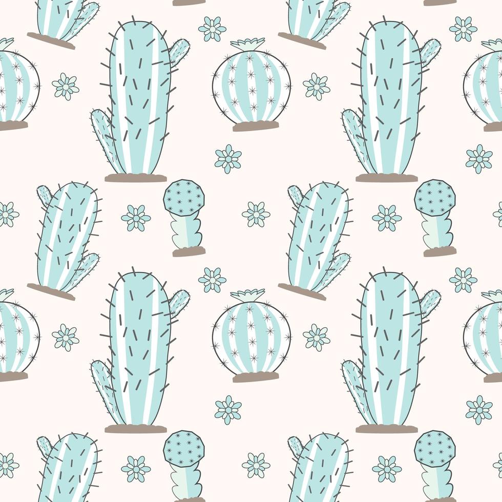 Cactus seamless pattern vector