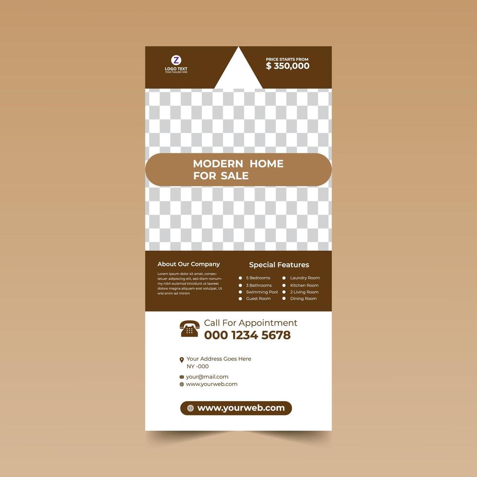 Brown Simple  Rack Card Design Template vector