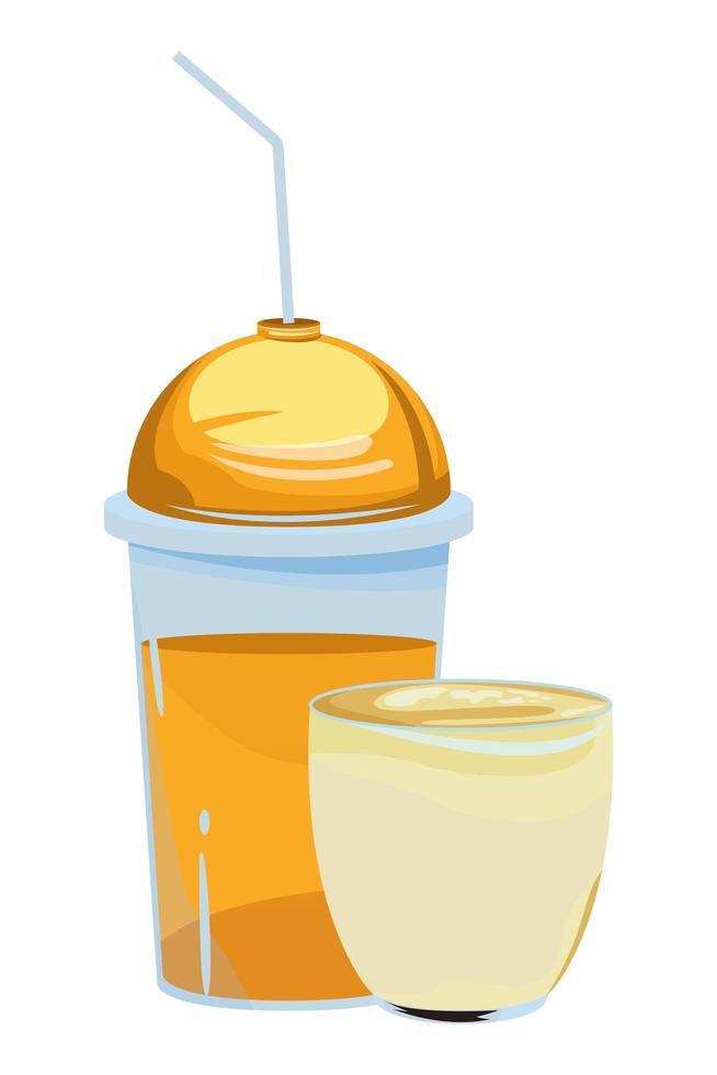 Fruit tropical smoothie drink cartoon vector