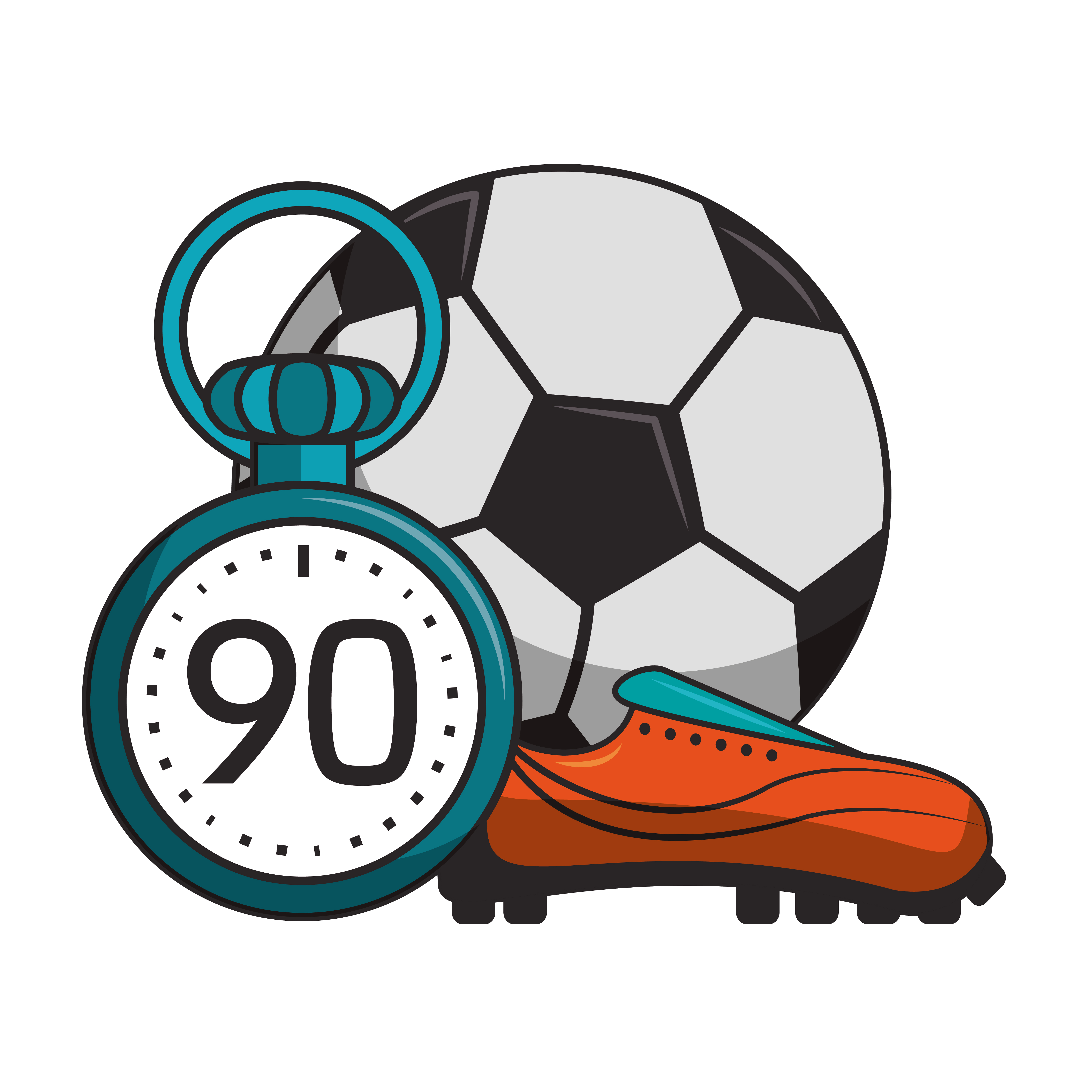 balón de fútbol con dibujos animados deportivos temporizador 987974 Vector  en Vecteezy