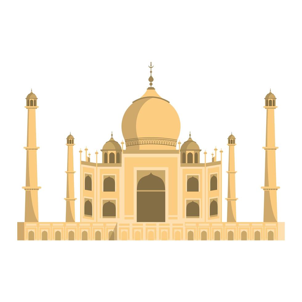 Taj mahal indian isolated vector