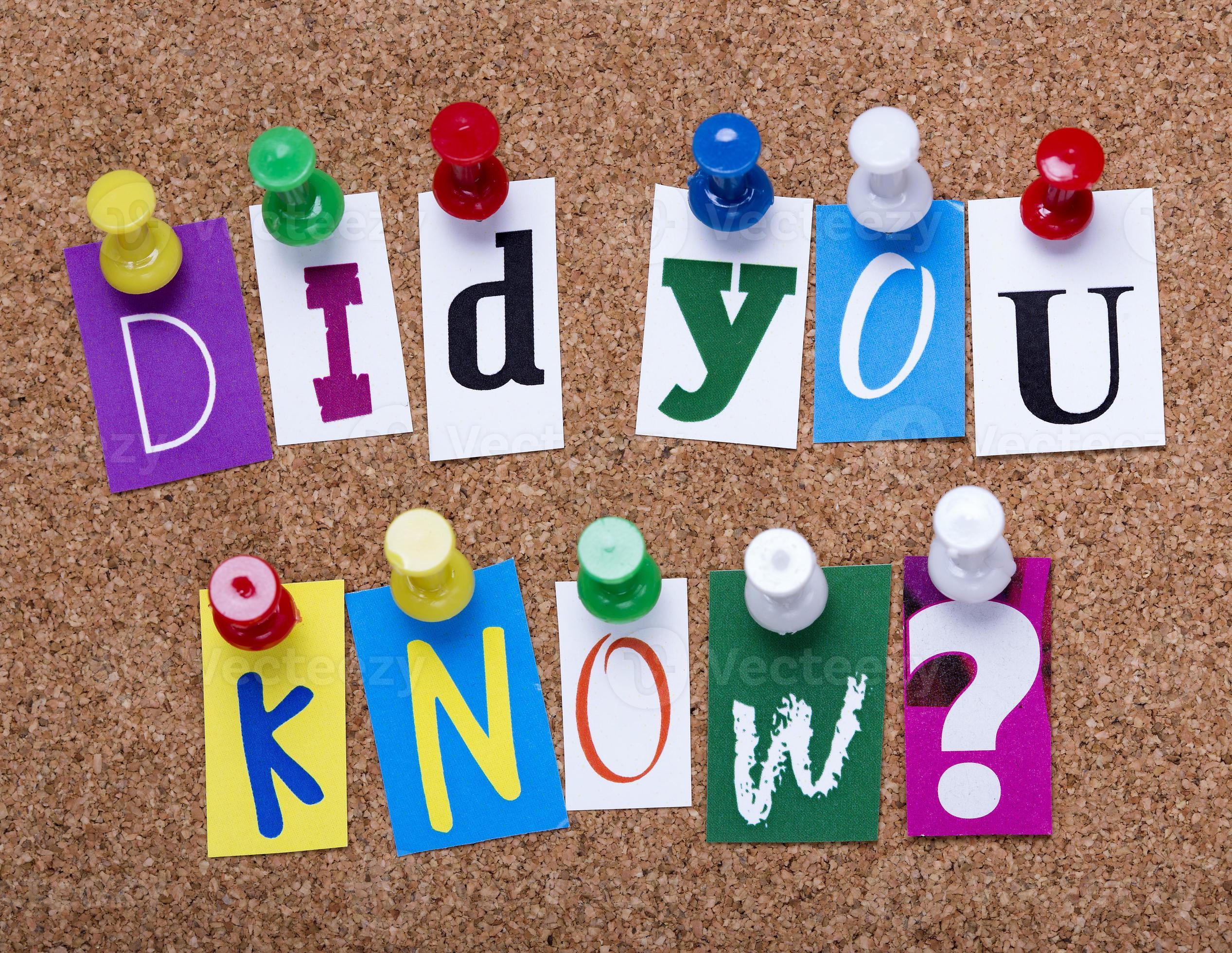 words did you know pinned to a cork bulletin board 990694 Stock Photo at Vecteezy
