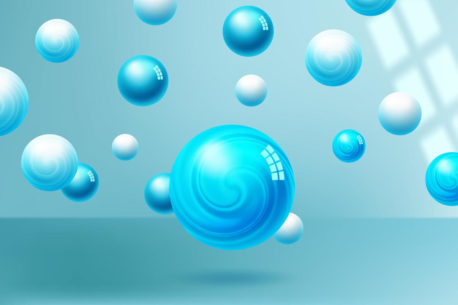 Shiny Blue Spheres Background vector