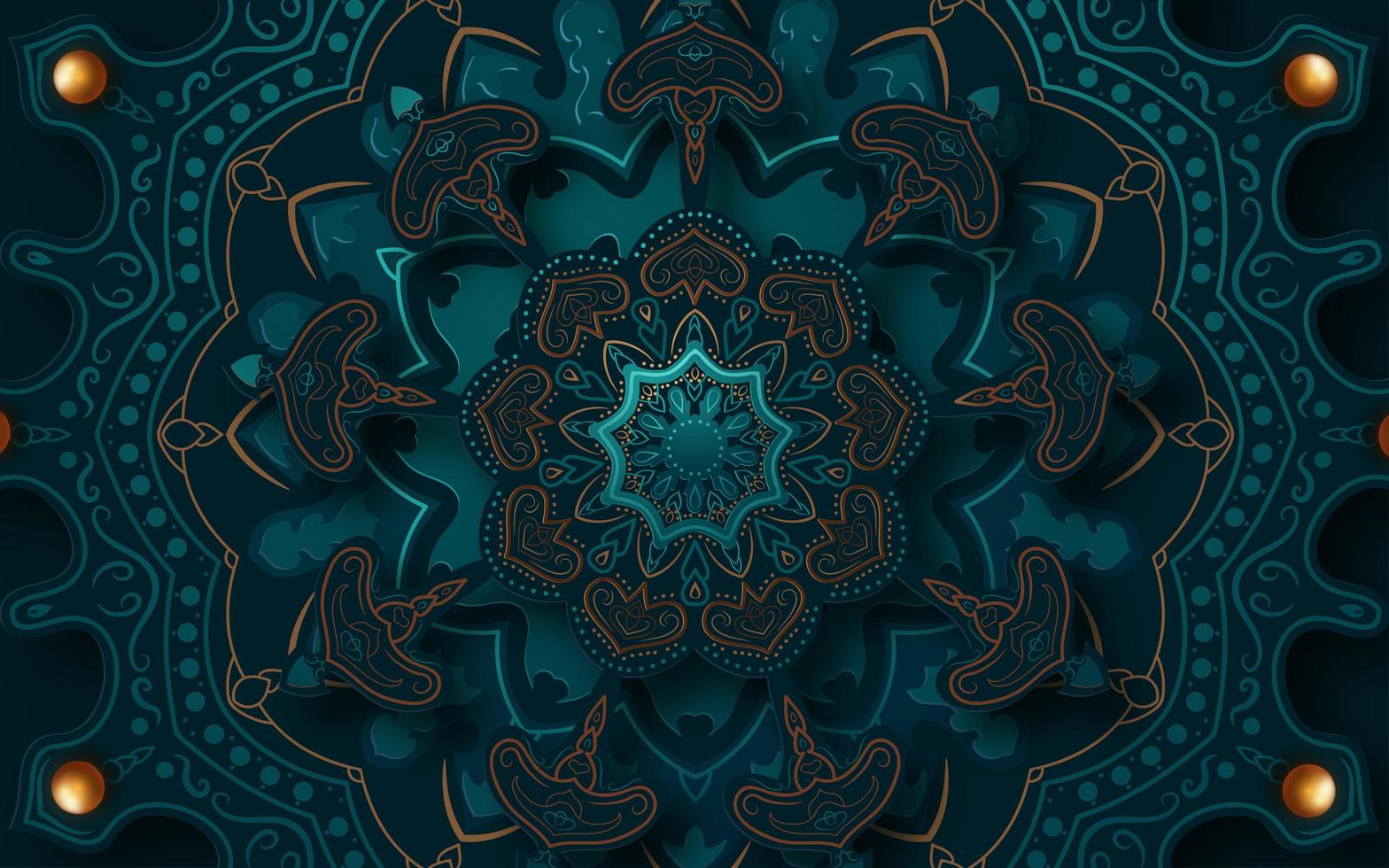 diseño de mandala 3d de papel de corte complejo vector