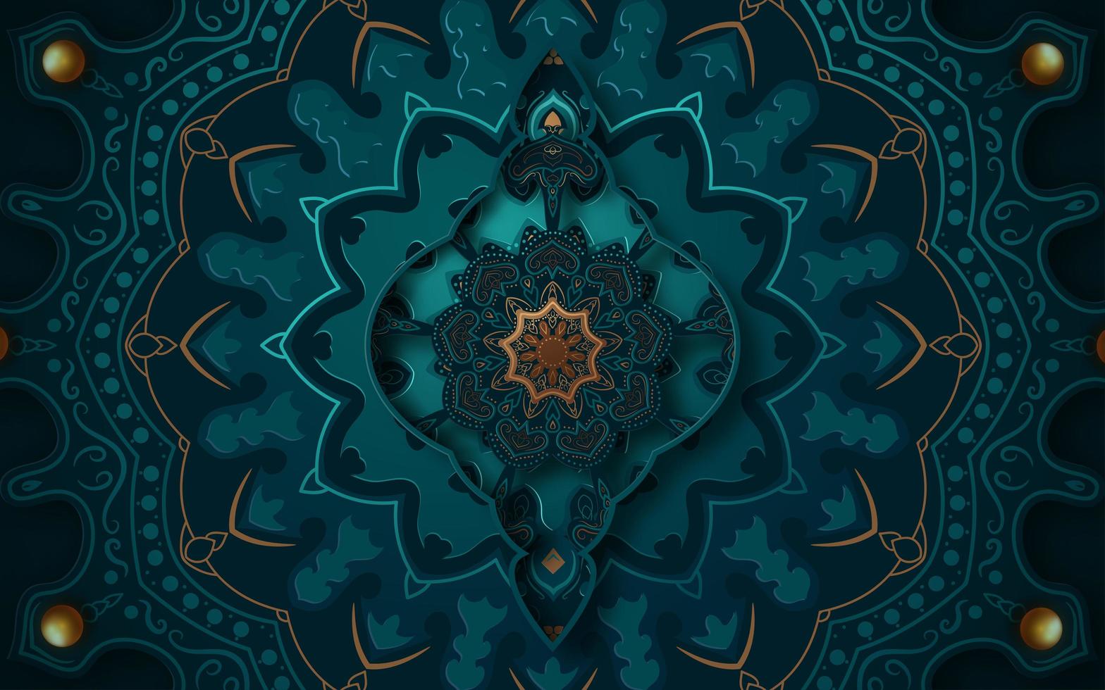 Diseño de mandala de arte islámico 3D vector