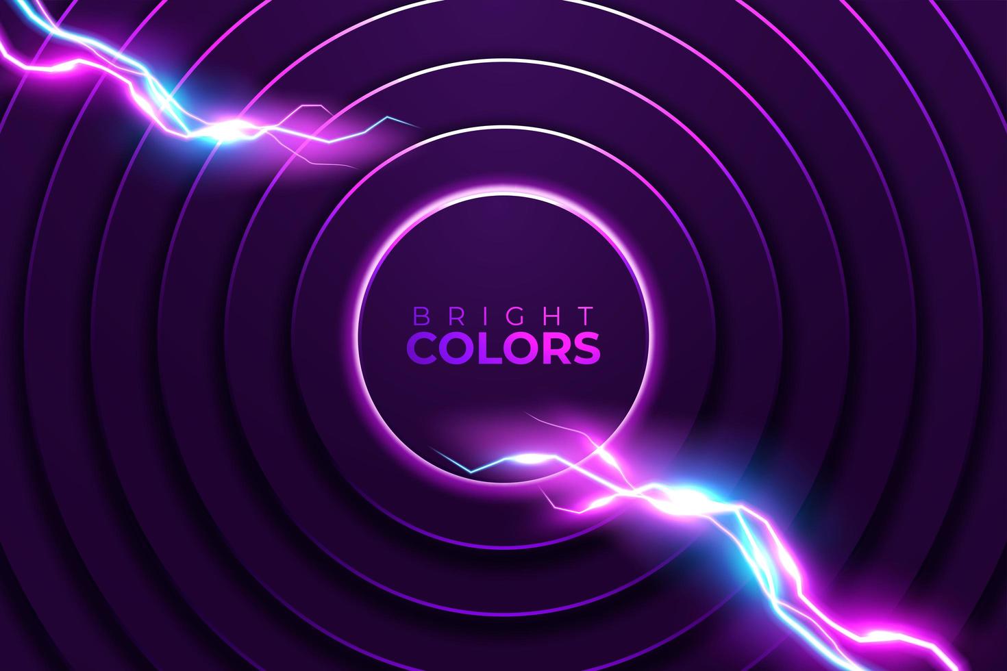 Abstract Pink Neon Circle and Lightning Background vector