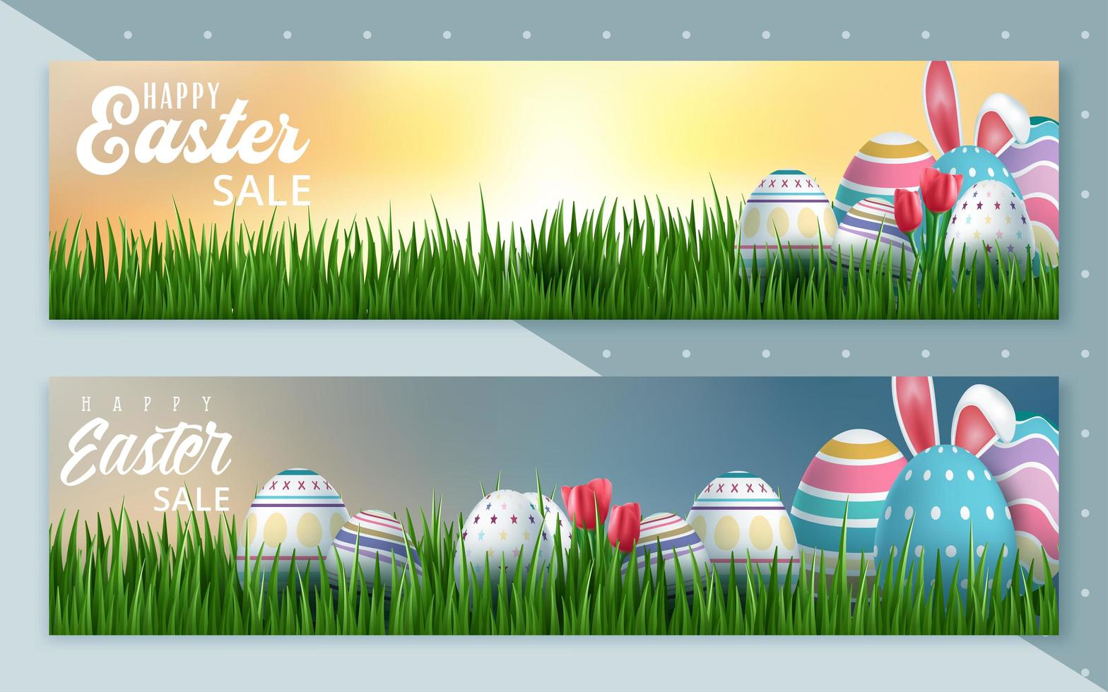 conjunto de etiquetas de banner de venta de pascua vector