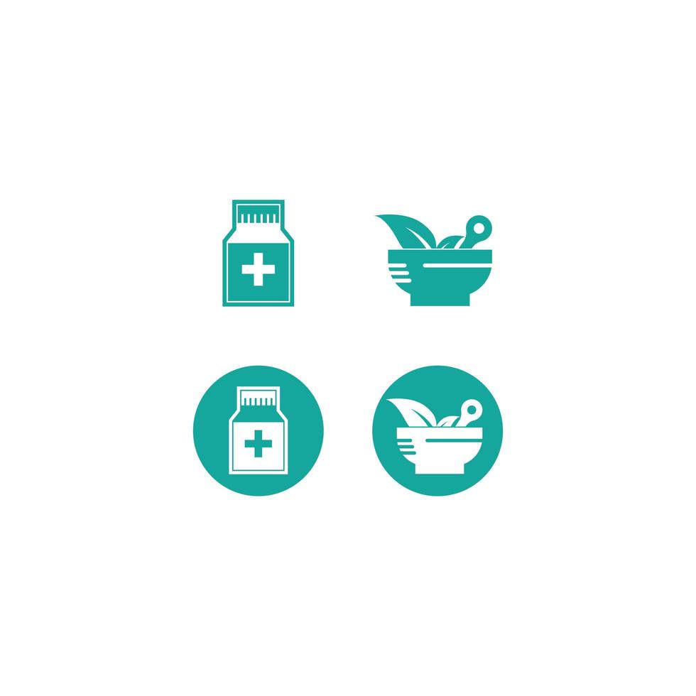 Pharmacy icon set vector