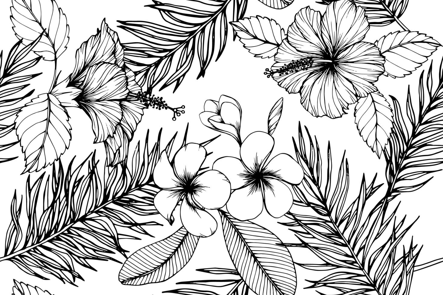 Hawaiian Tropical Flowers vector