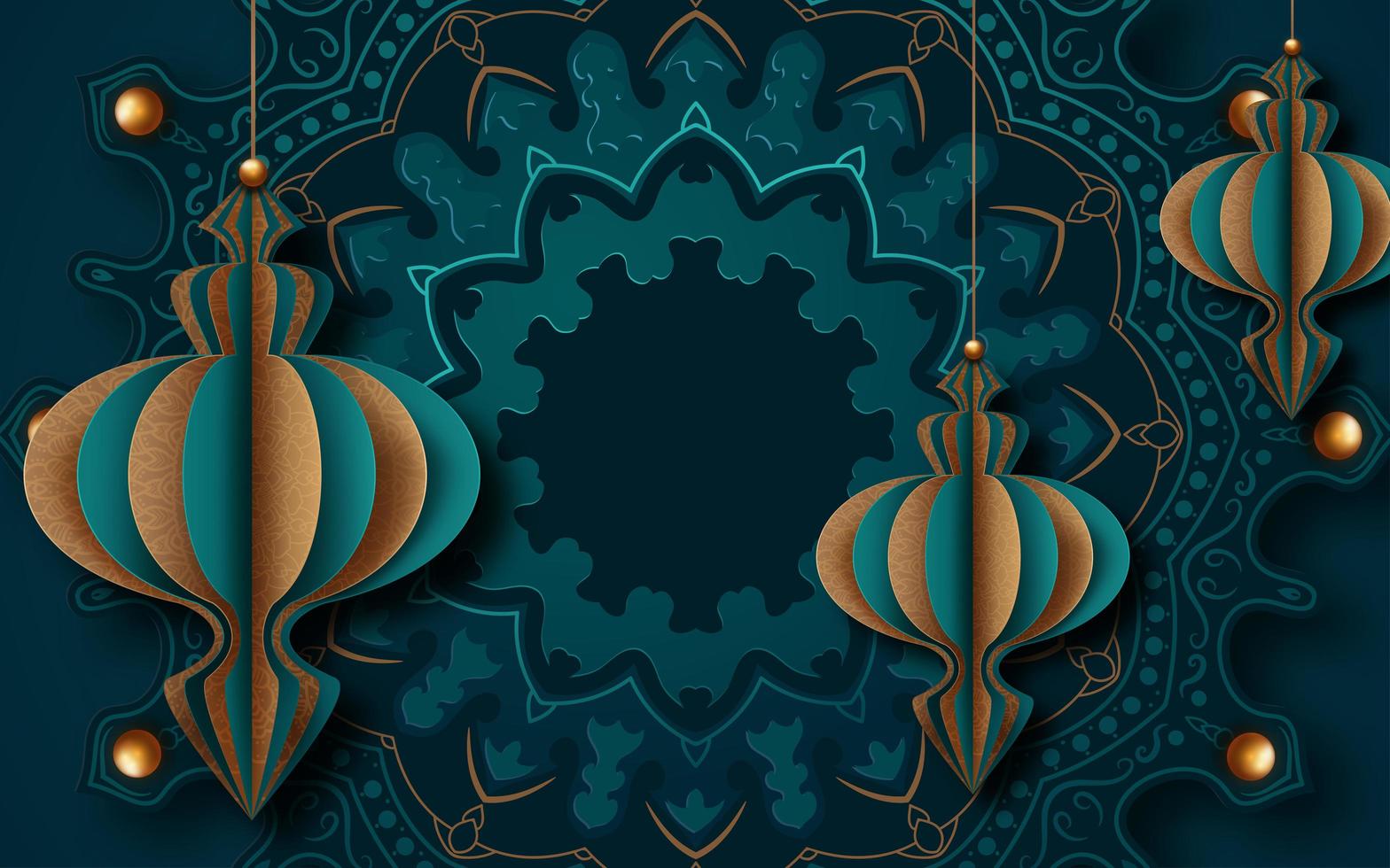 Ornate Islamic Greeting Card Design for Ramadan vector