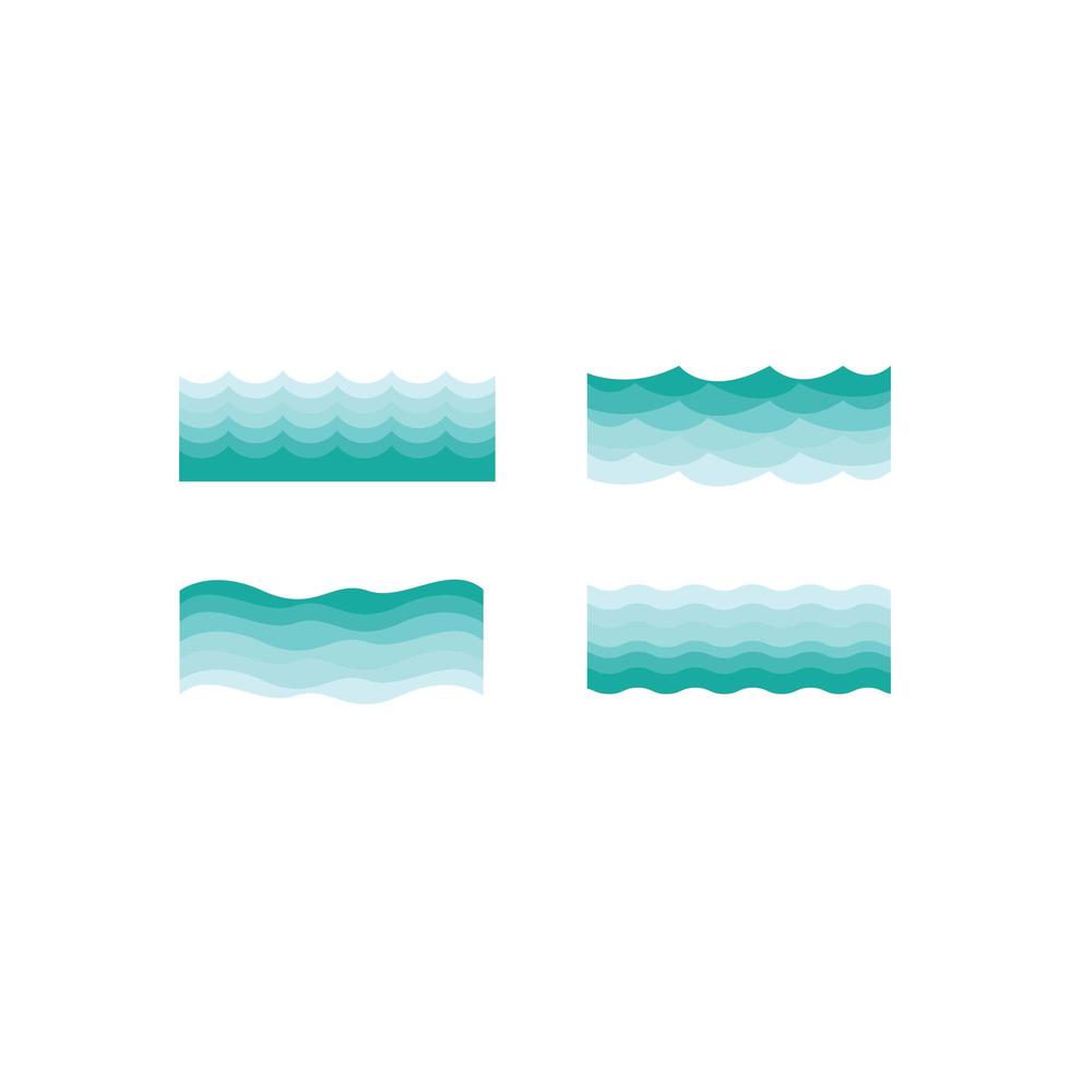 Wave Icon Set vector